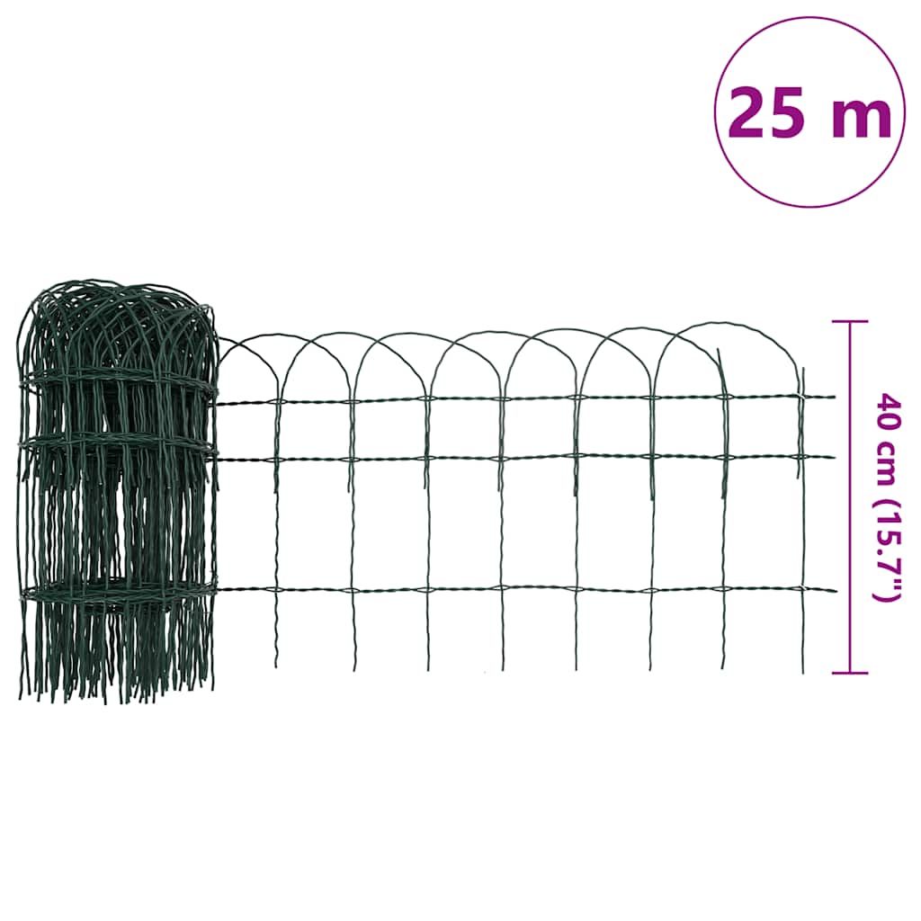 Beetzaun Pulverbeschichtetes Eisen 25×0,4 m