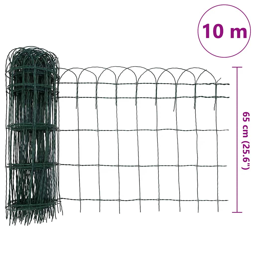Beetzaun Pulverbeschichtetes Eisen 10×0,65 m
