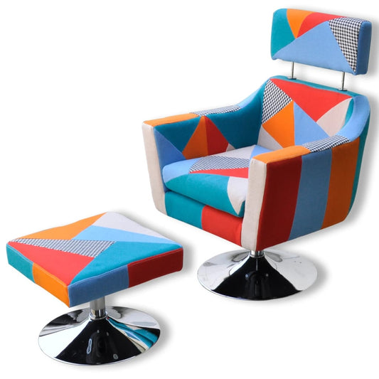 TV-Sessel mit Patchwork-Design Stoff