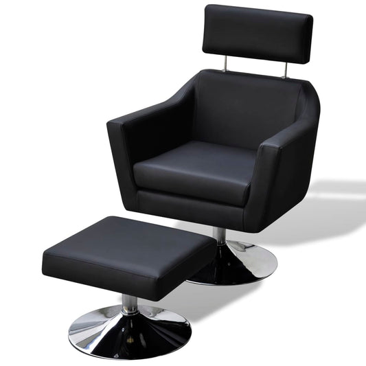 TV-Sessel Schwarz Kunstleder