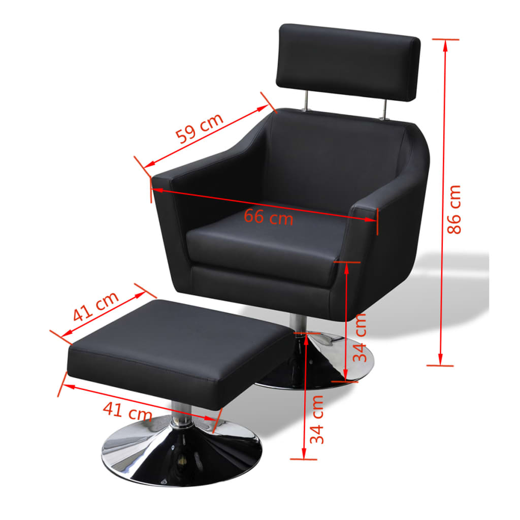 TV-Sessel Schwarz Kunstleder
