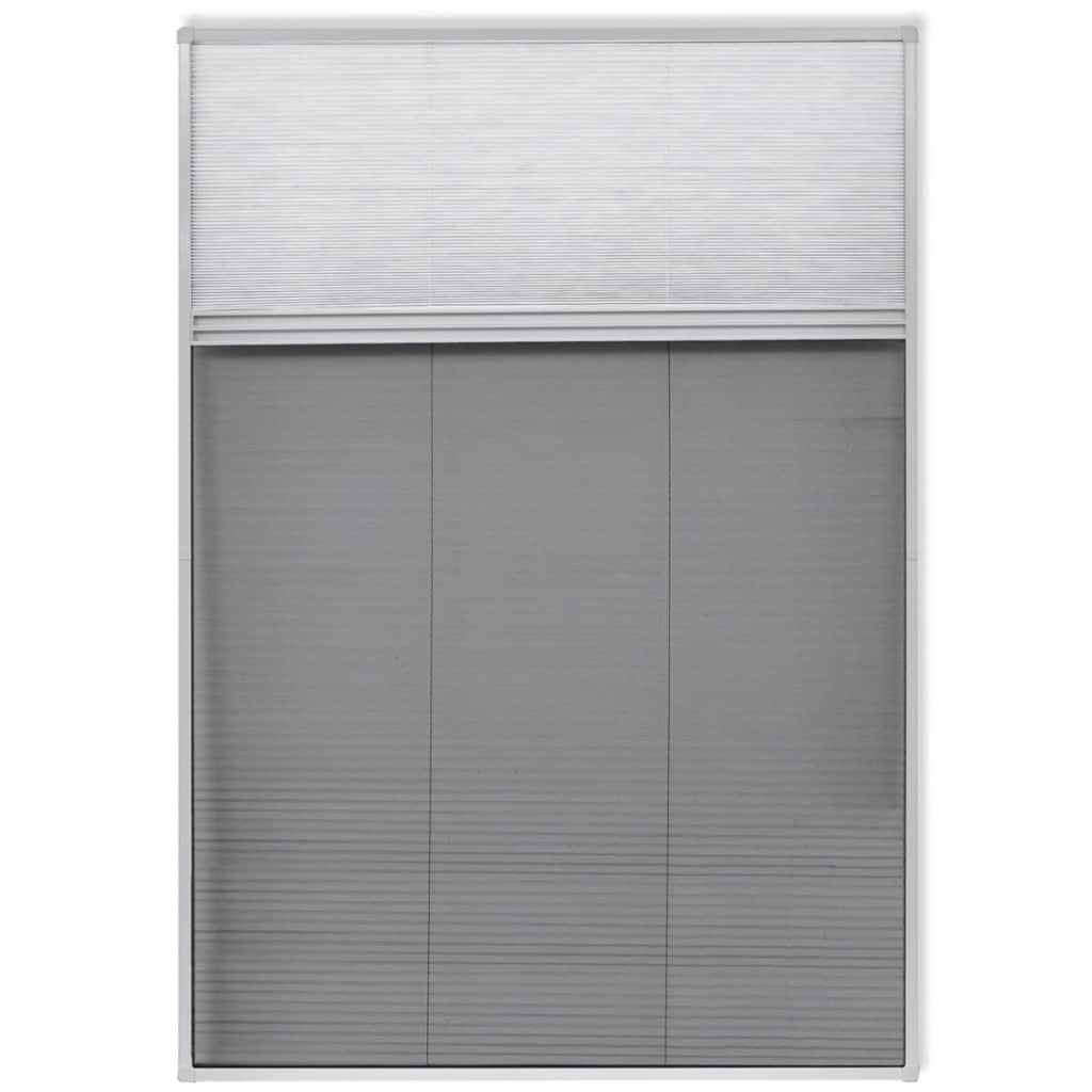 Plisse Insektenschutzfenster mit Jalousie Aluminium 160×80 cm
