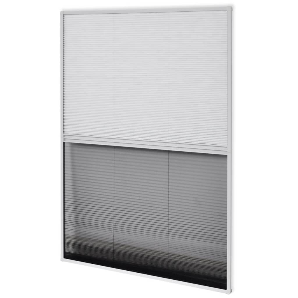 Plisse Insektenschutzfenster mit Jalousie Aluminium 160×80 cm
