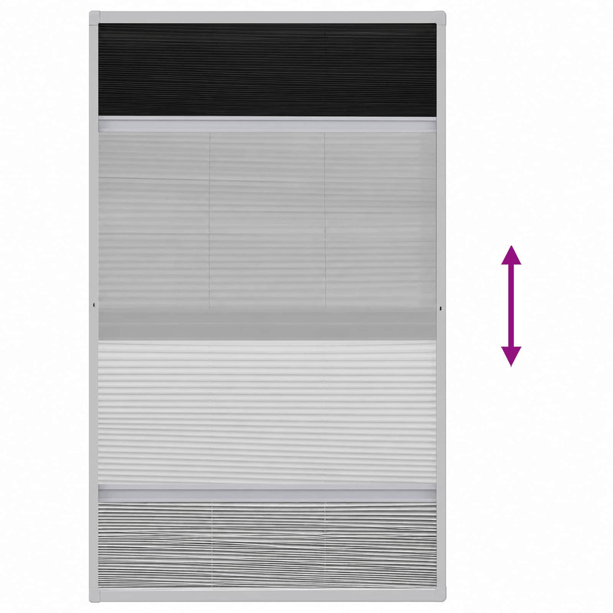 Plisse Insektenschutzfenster mit Jalousie Aluminium 160×80 cm