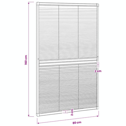 Plisse Insektenschutzfenster mit Jalousie Aluminium 160×80 cm