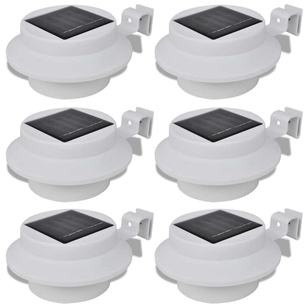 6x lampe d'extérieur lumière du soleil set lumière de clôture lumière de gouttière blanc