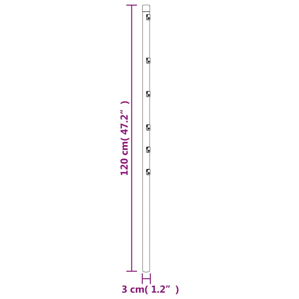 Zaunpfosten 15 Stk. Silbern 120 cm Verzinkter Stahl