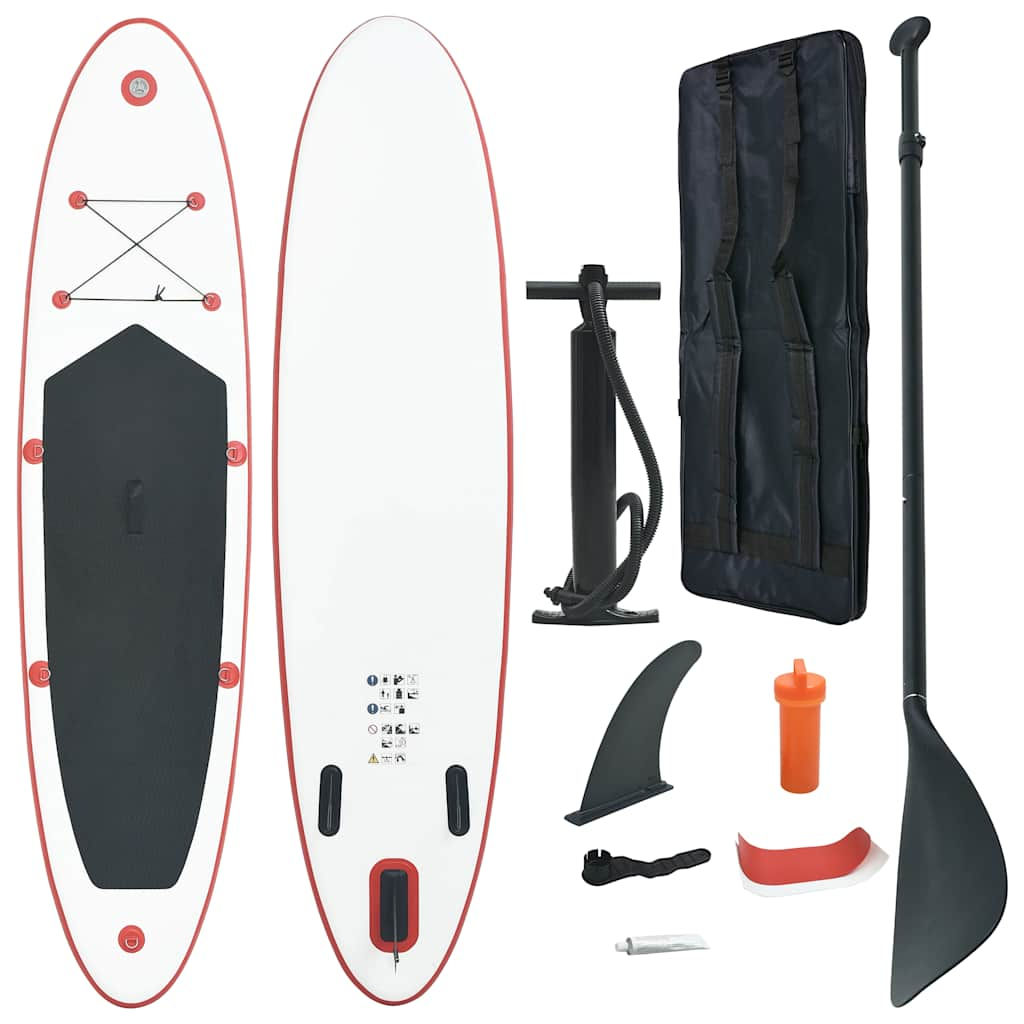 Stand Up Paddle Board SUP Gonflable Rouge et Blanc