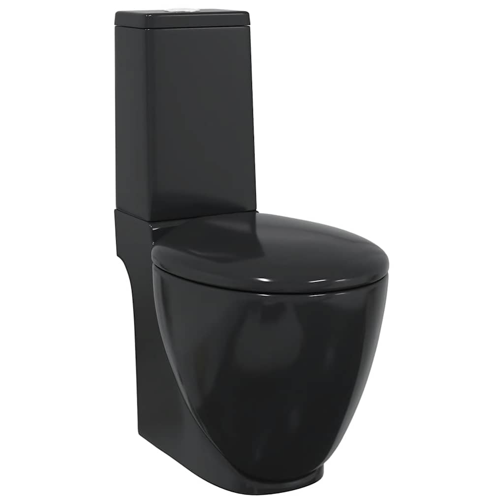 Toilette Rund Keramik Schwarz