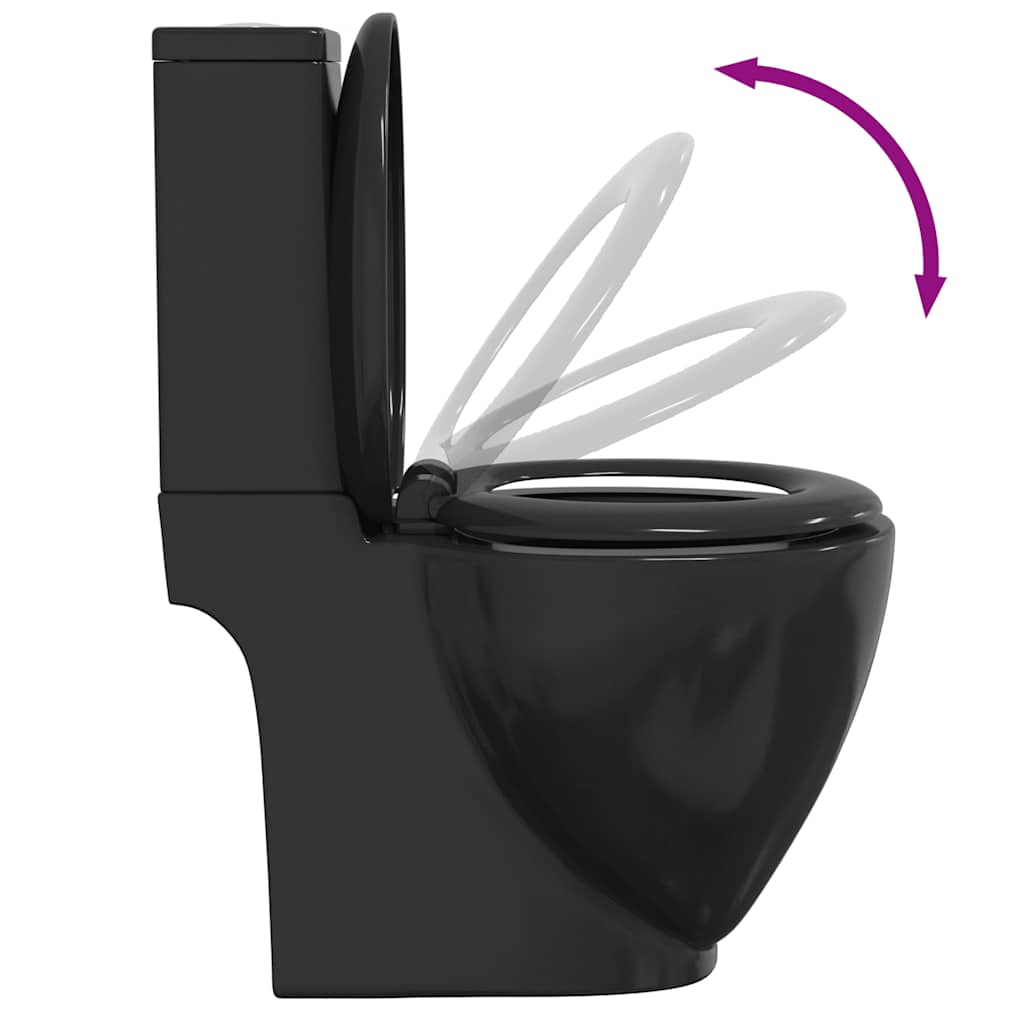 Toilette Rund Keramik Schwarz