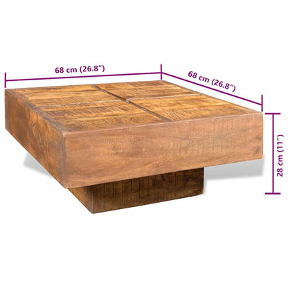 Couchtisch Braun Quadratisch Massivholz Mango