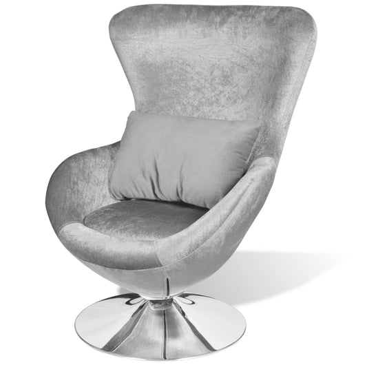 Sessel in Ei-Form Silbern