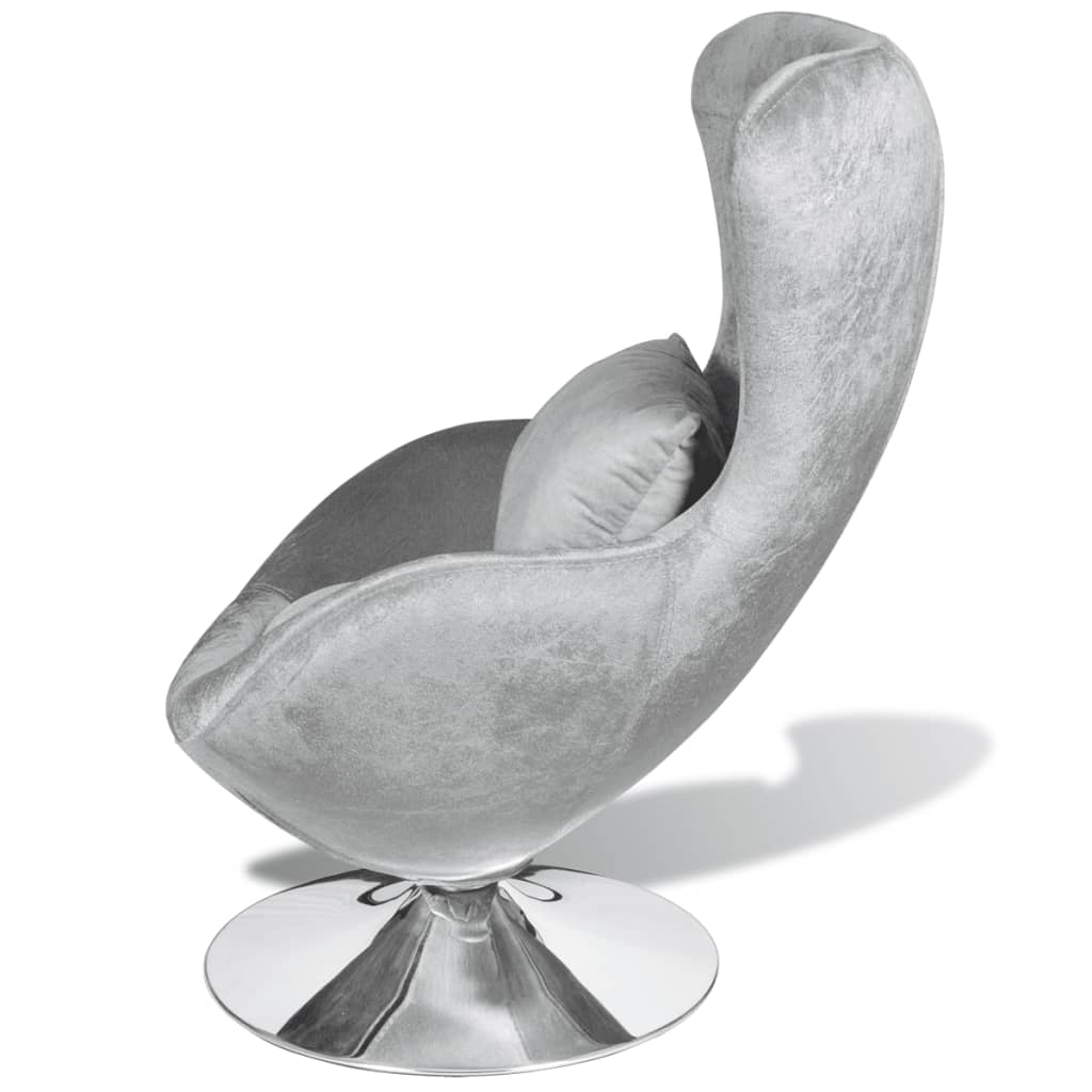 Sessel in Ei-Form Silbern