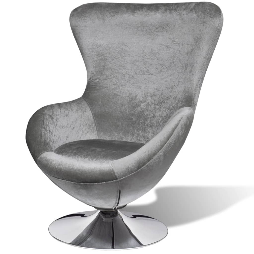 Sessel in Ei-Form Silbern