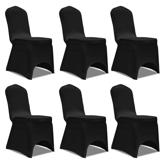 6 x housses de chaise extensibles noires