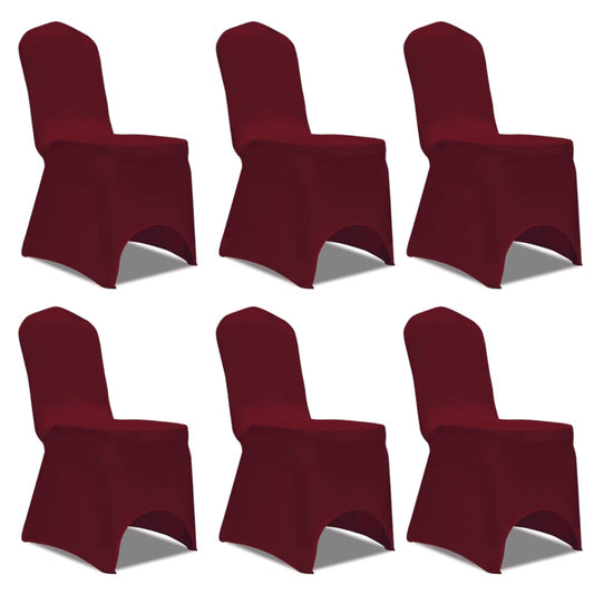 6 x housses de chaise extensibles bordeaux rouge