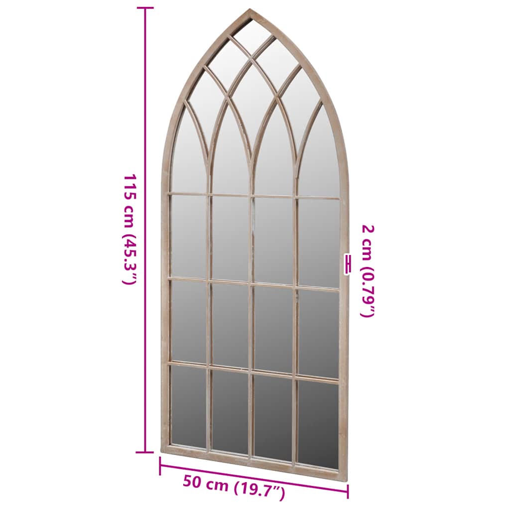Rustikaler Gartenspiegel Bogen 50×115 cm für Indoor und Outdoor
