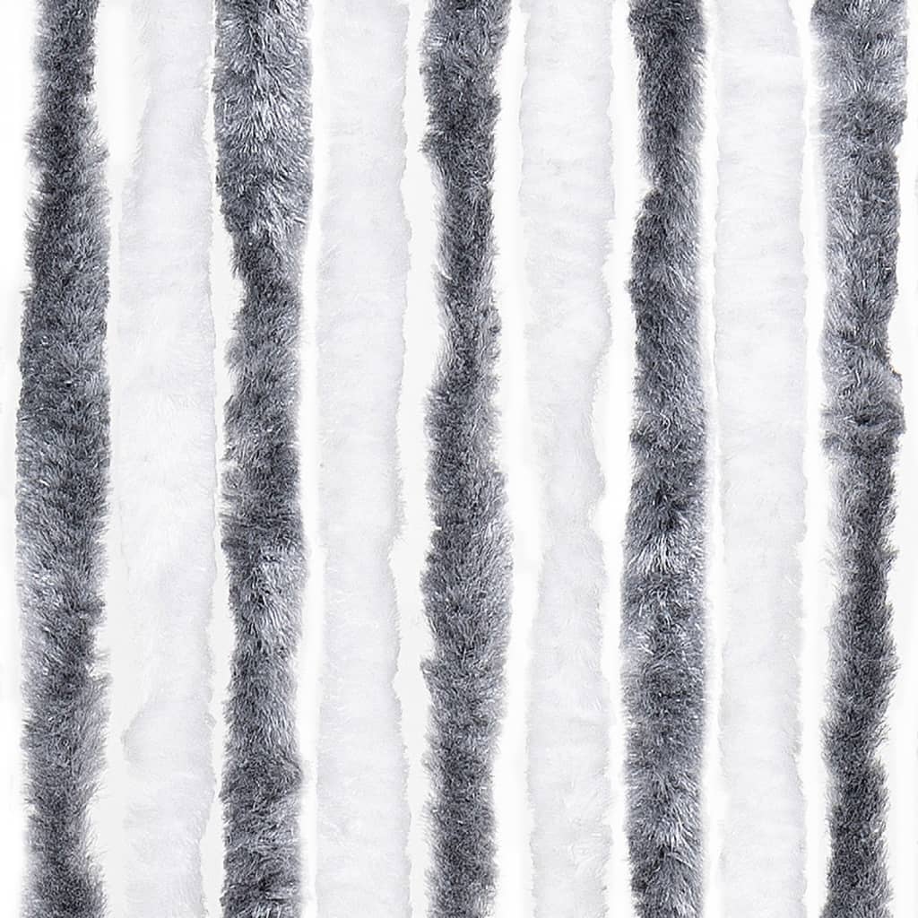 Insektenschutz-Vorhang Grau und Weiß 100x220 cm Chenille