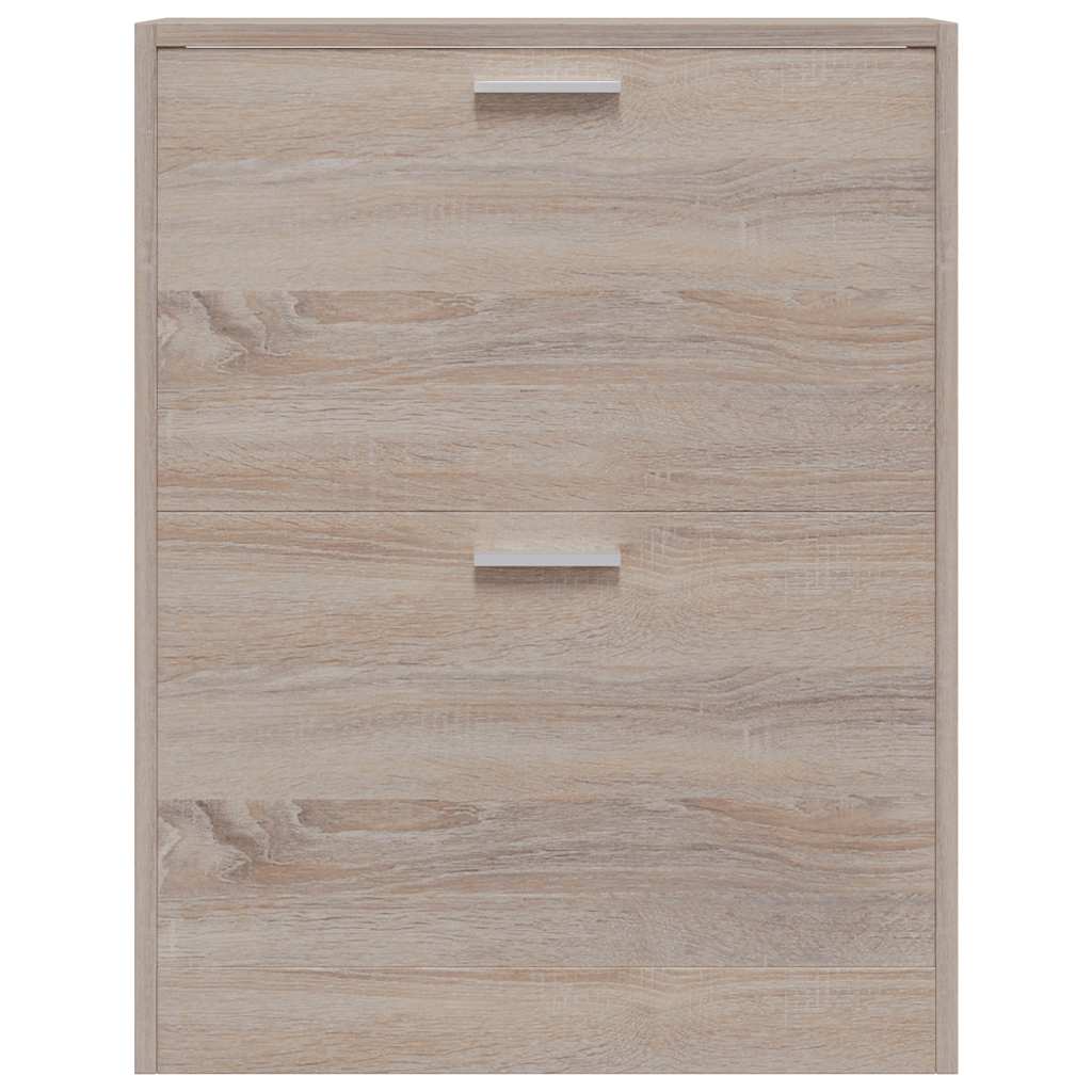 Schuhschrank Holz in Eichen-Optik mit 2 Schuhkippern
