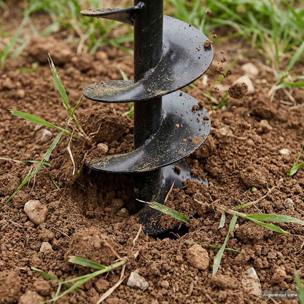 Erdbohrer mit Griff 180 mm Verlängerungsrohr 5 m