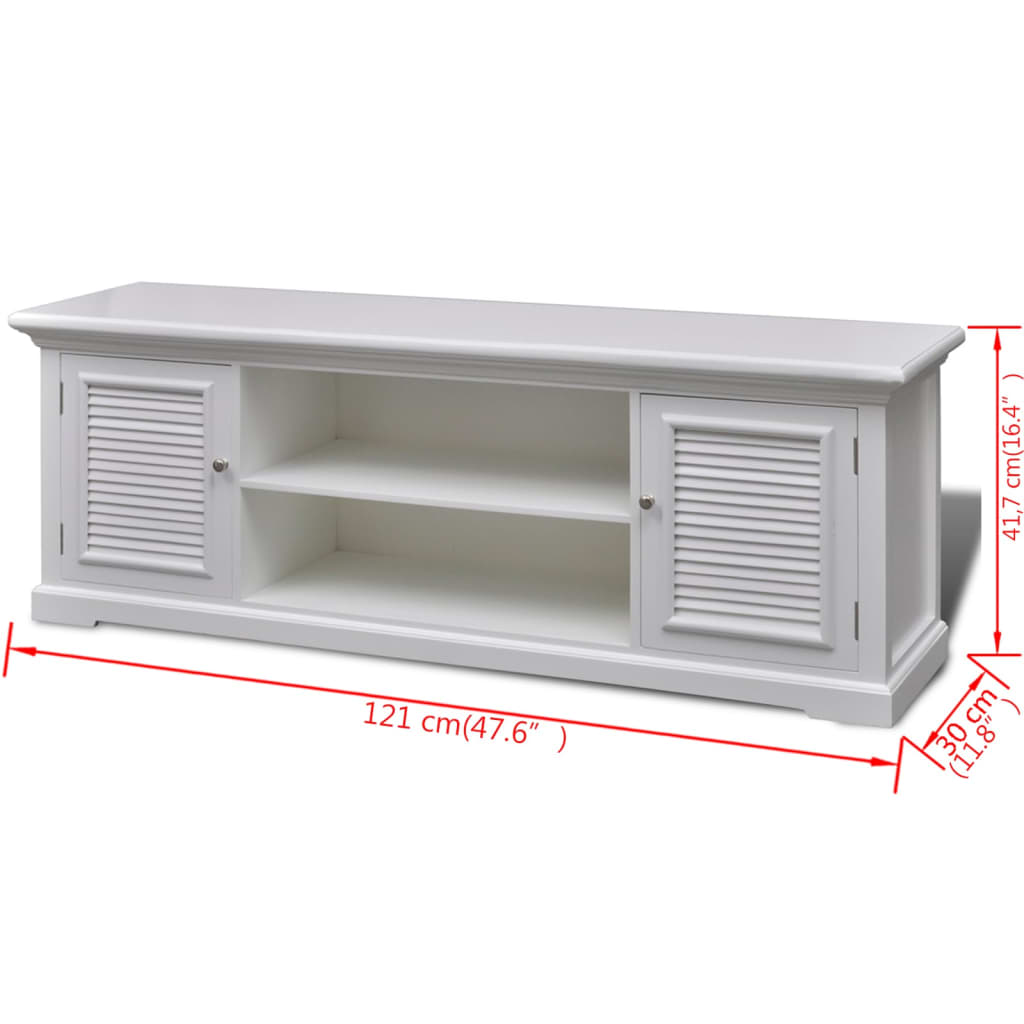 Meuble TV en bois blanc