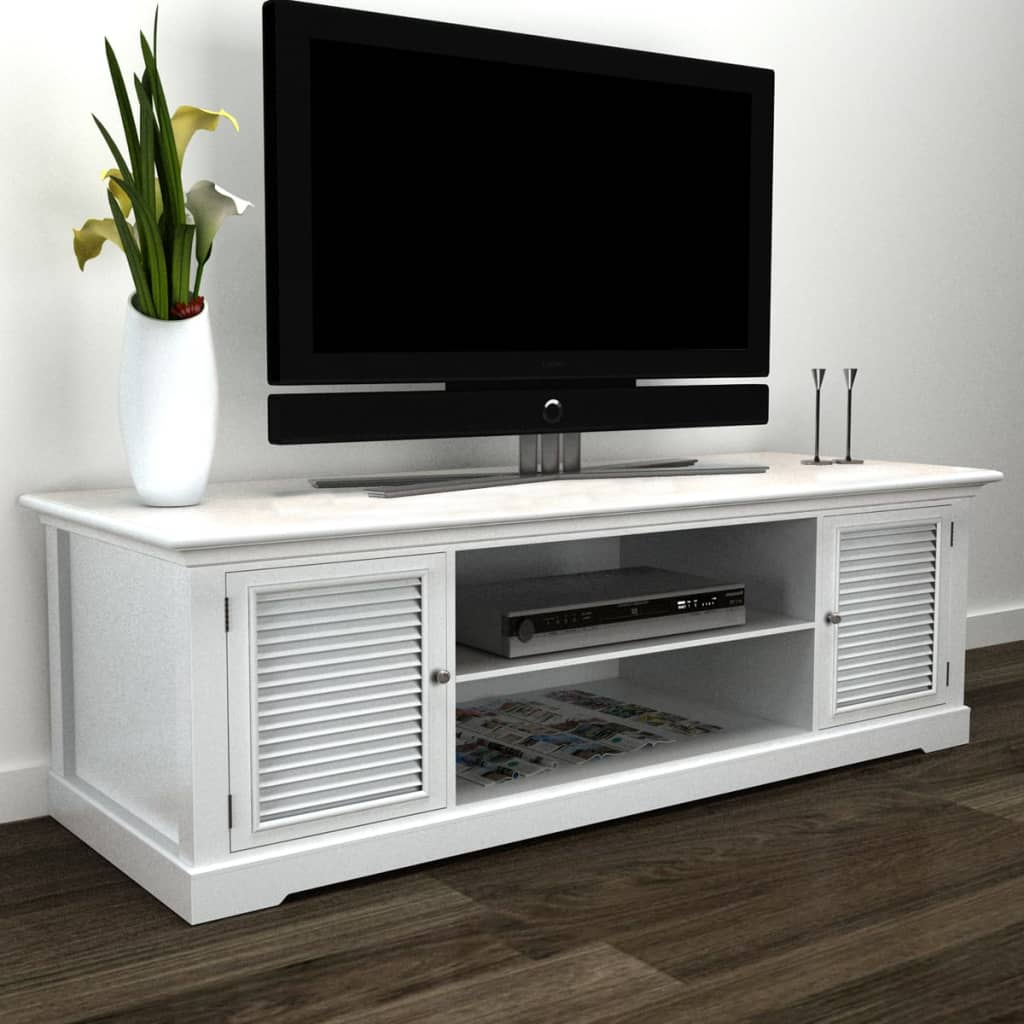 Meuble TV en bois blanc