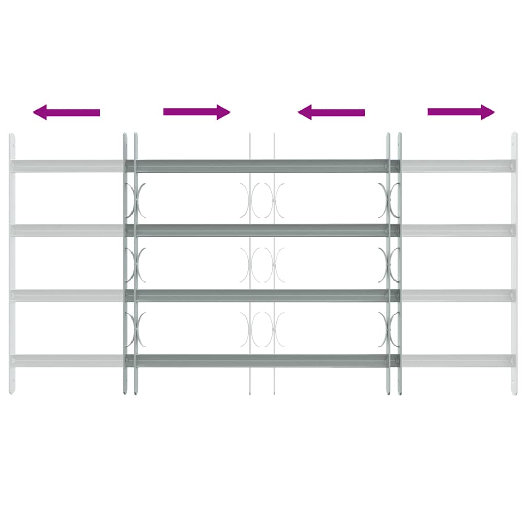 Fenstergitter Verstellbar mit 4 Querstäben 700-1050 mm