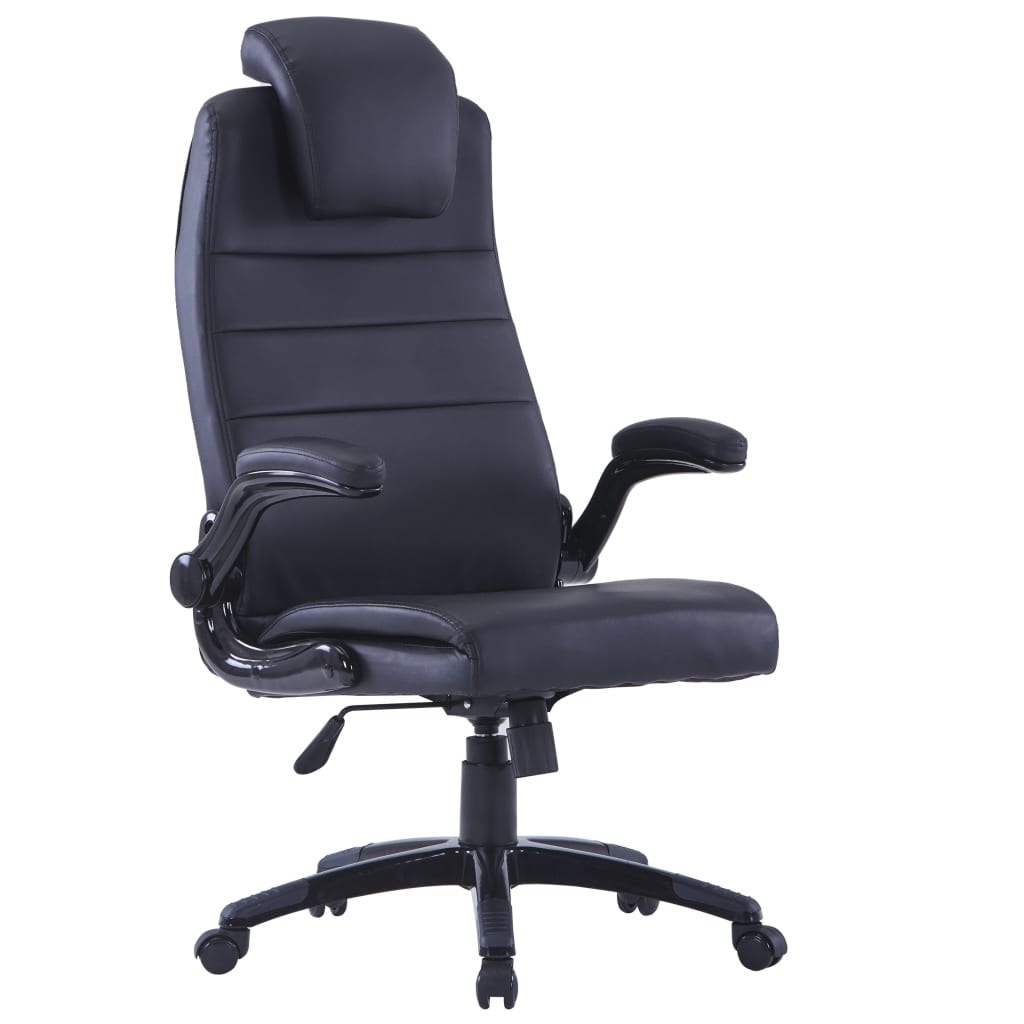 Bürostuhl Kunstleder Verstellbar und Drehbar Schwarz