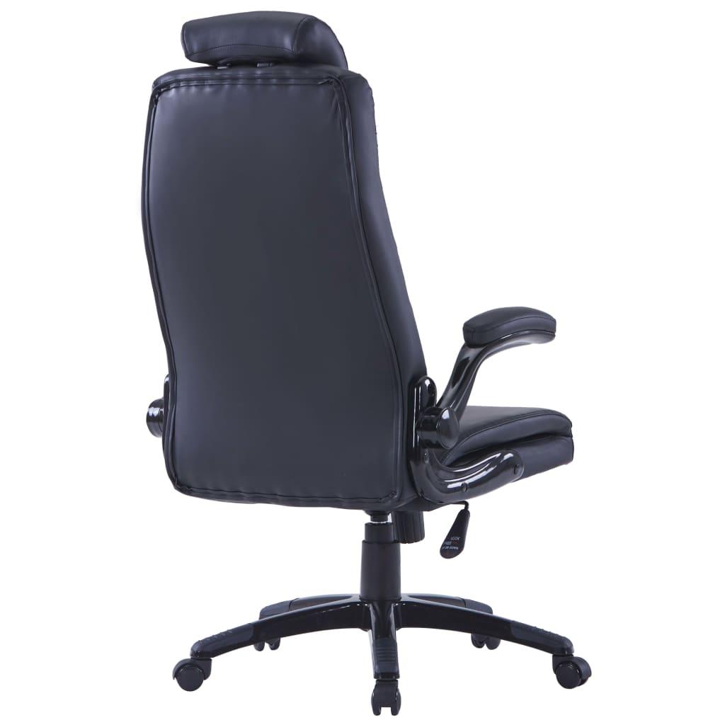 Bürostuhl Kunstleder Verstellbar und Drehbar Schwarz
