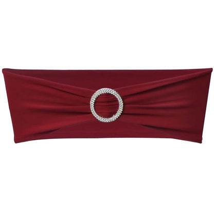 25-tlg. Stretch-Stuhlbänder mit Diamant-Schnalle Bordeaux