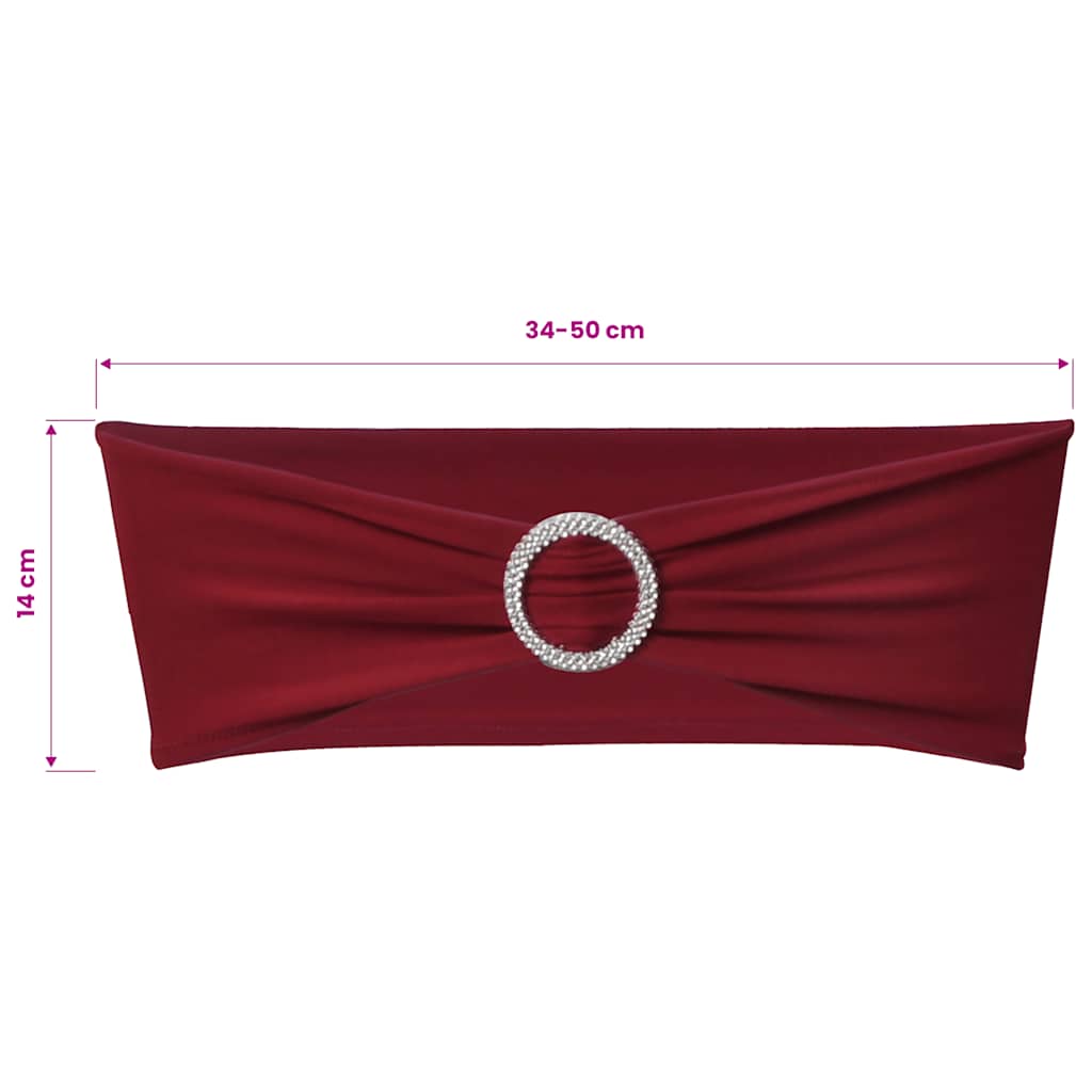 25-tlg. Stretch-Stuhlbänder mit Diamant-Schnalle Bordeaux