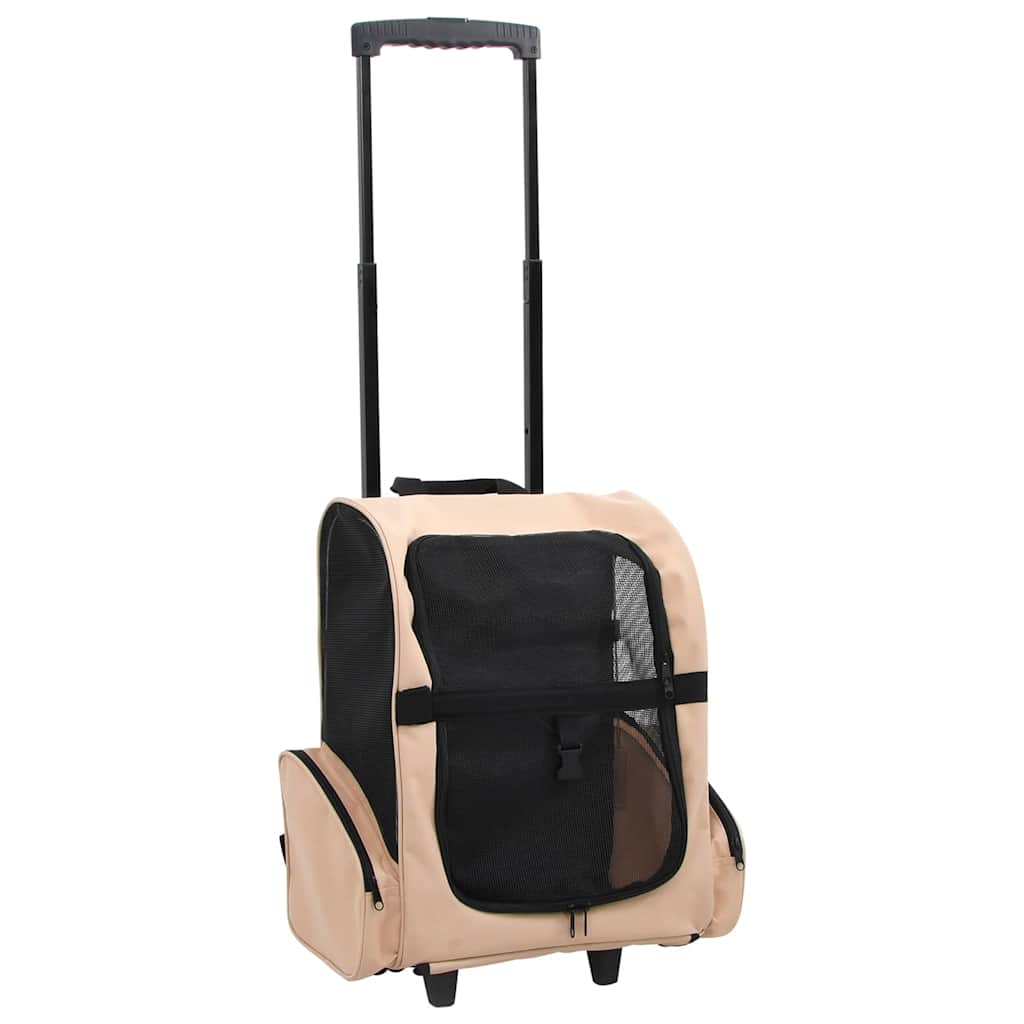 Trolley für Haustiere 3-in-1 Faltbar Sandfarben