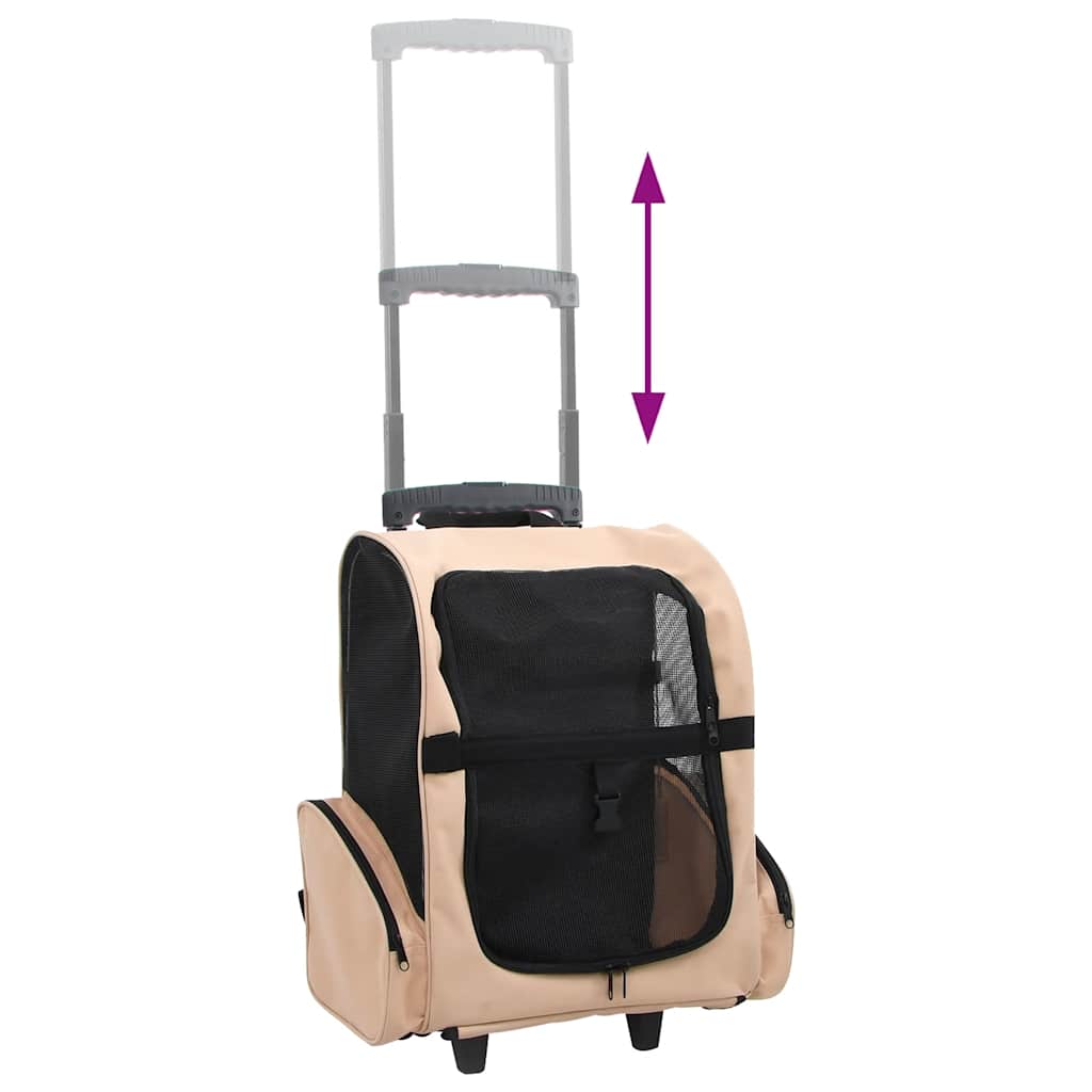 Trolley für Haustiere 3-in-1 Faltbar Sandfarben