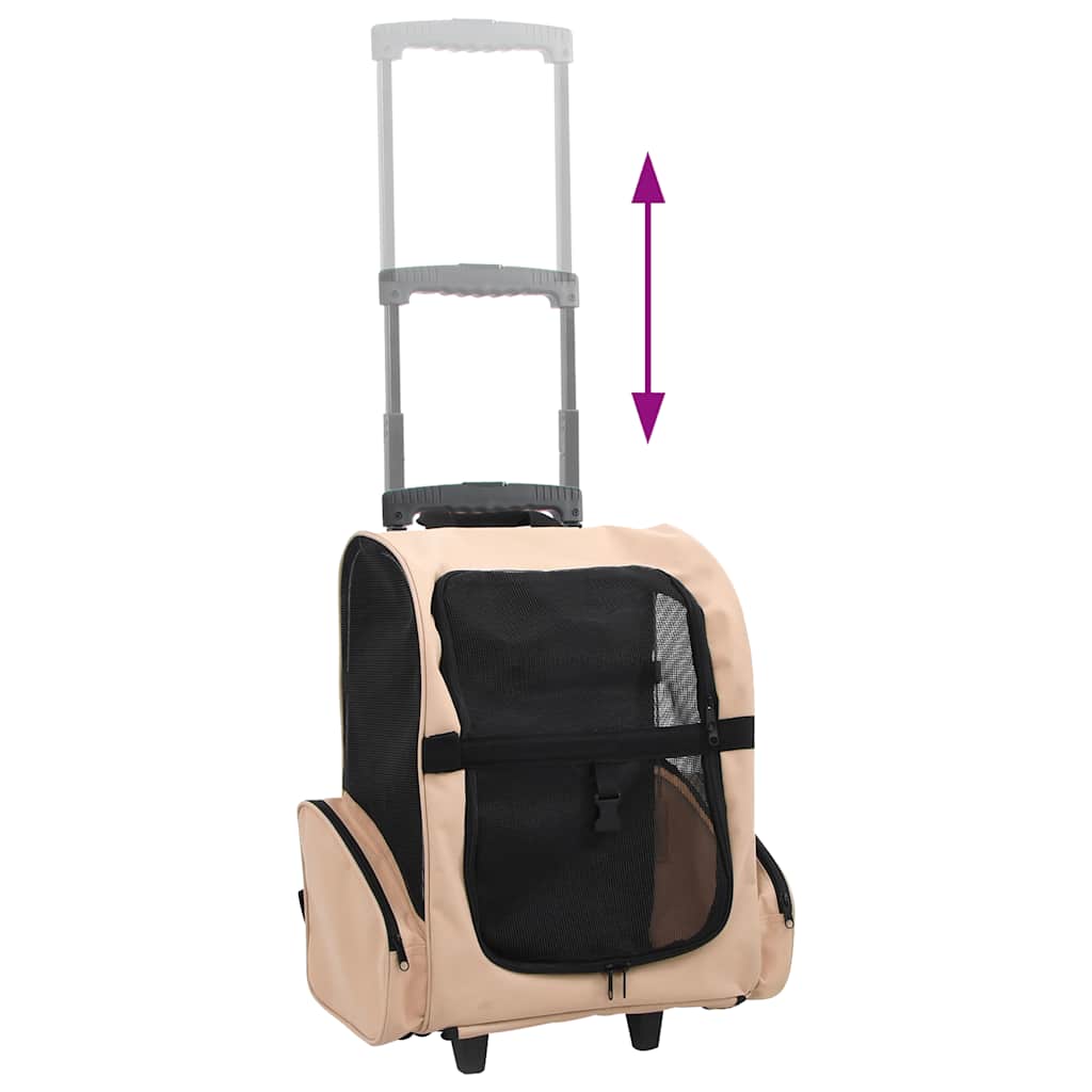 Trolley für Haustiere 3-in-1 Faltbar Sandfarben