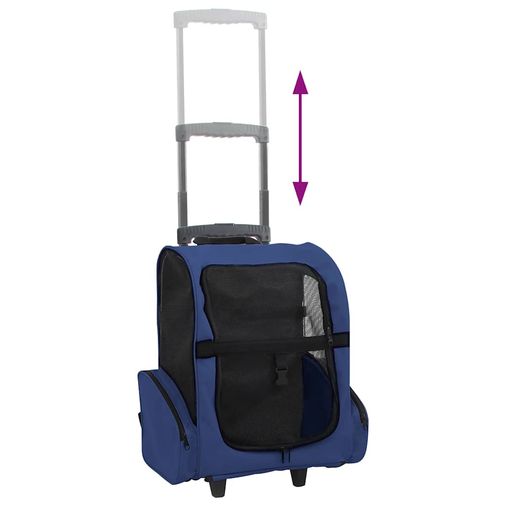 Trolley für Haustiere 3-in-1 Faltbar Blau