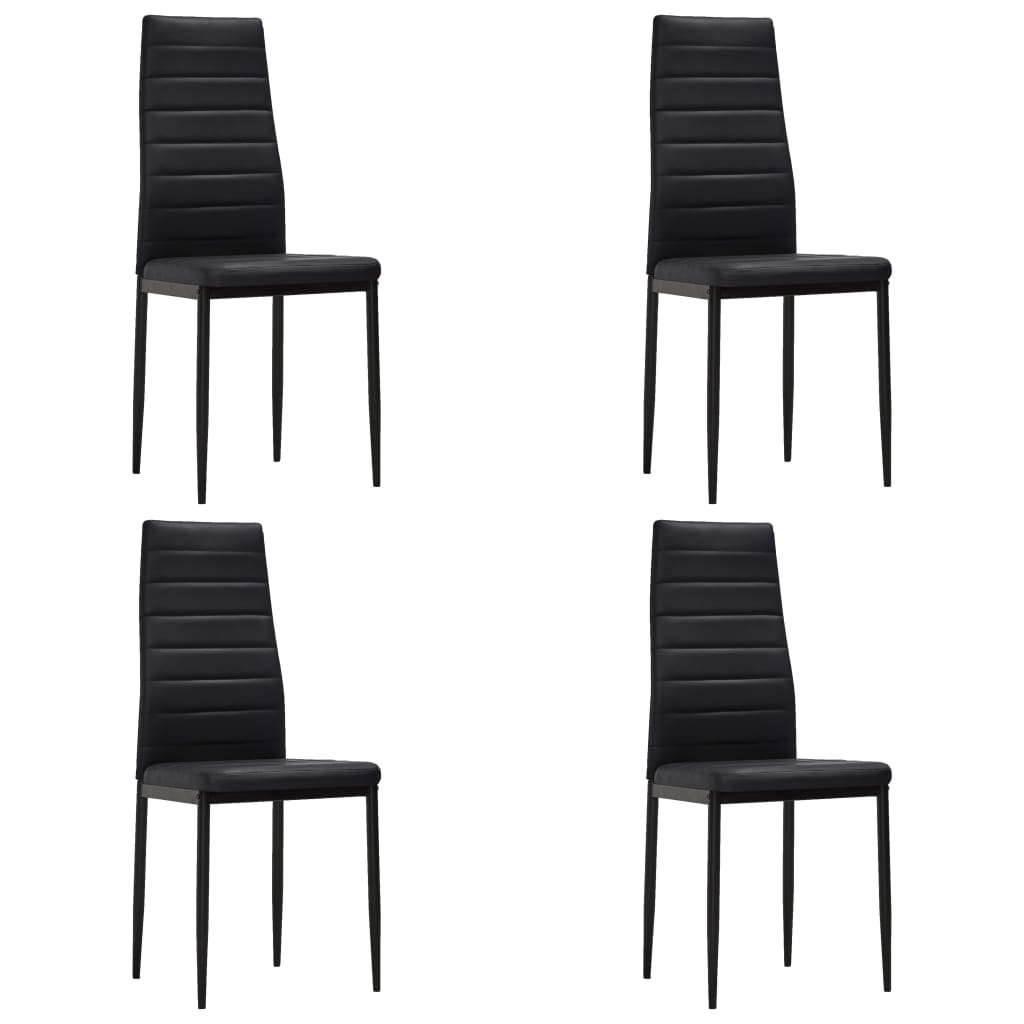 Esszimmerstühle 4 Stk. Schwarz Kunstleder