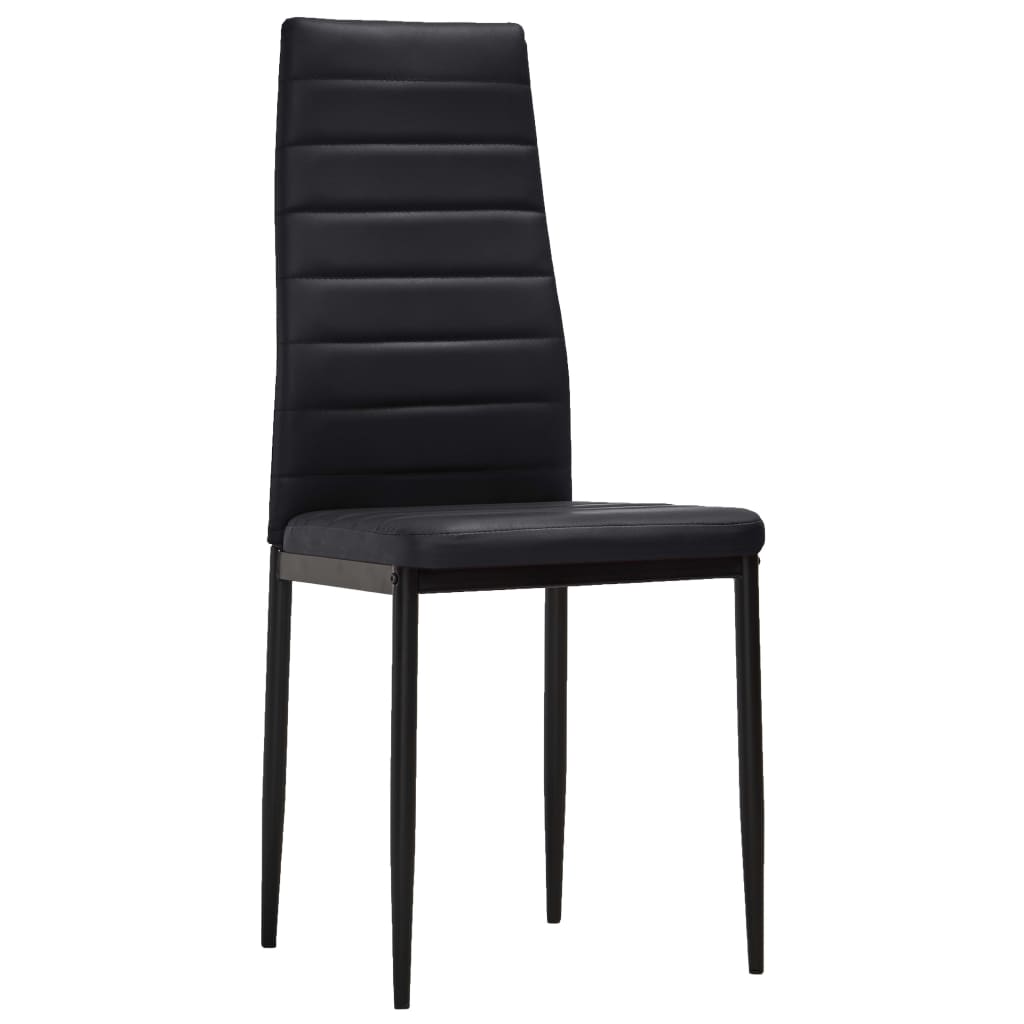 Esszimmerstühle 4 Stk. Schwarz Kunstleder