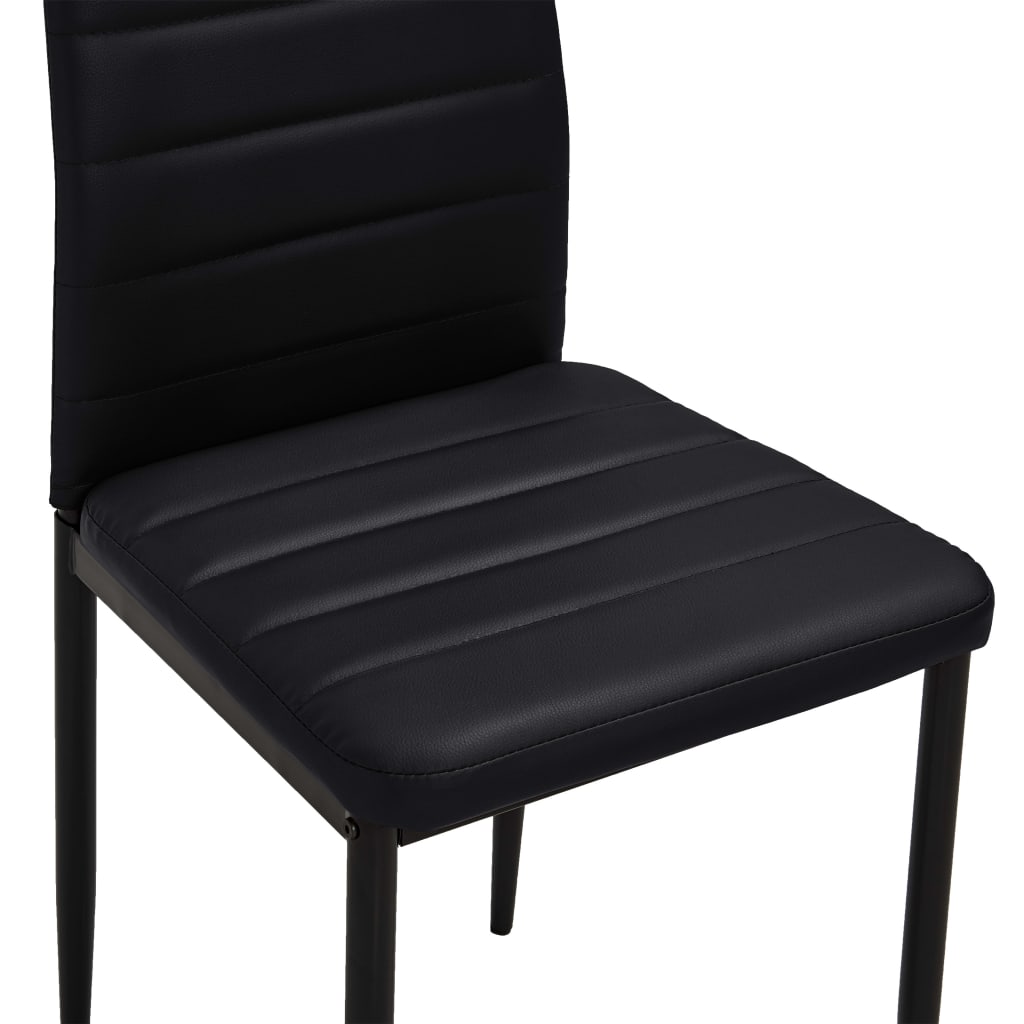 Esszimmerstühle 4 Stk. Schwarz Kunstleder