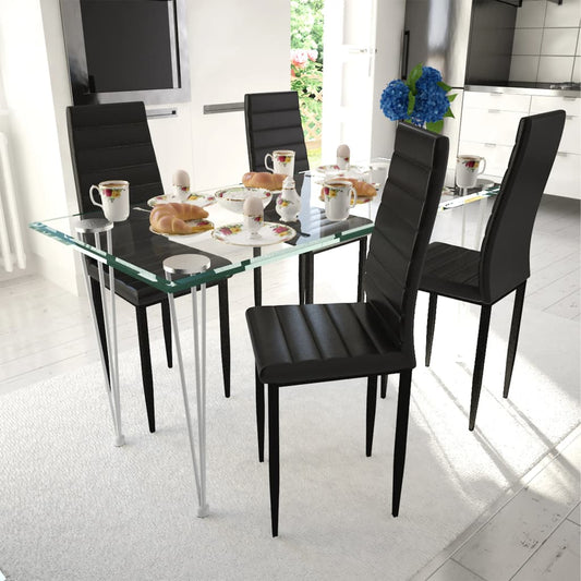 Esszimmerstühle 4 Stk. Schwarz Kunstleder