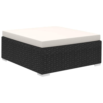 8-tlg. Garten-Lounge-Set mit Auflagen Poly Rattan Schwarz