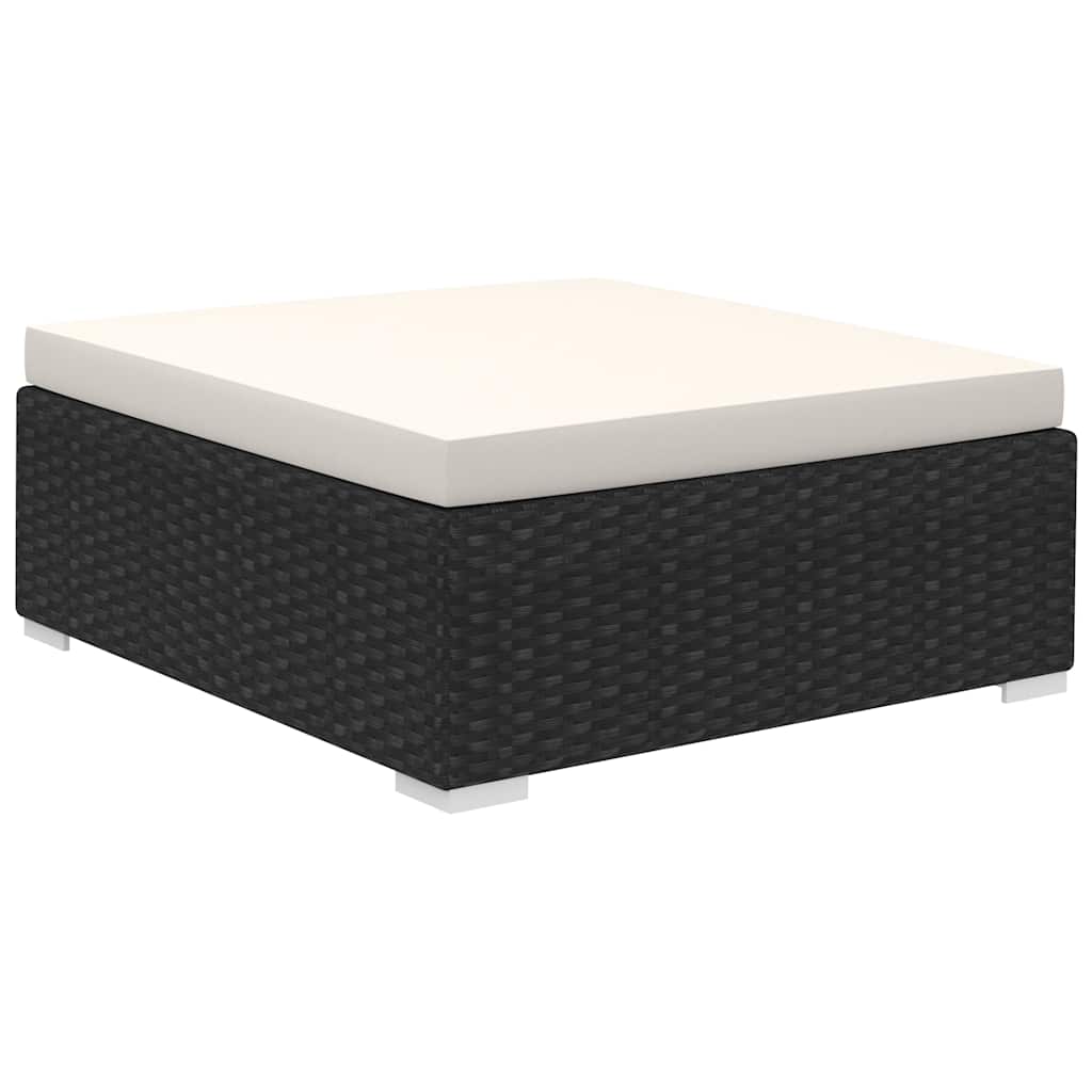 8-tlg. Garten-Lounge-Set mit Auflagen Poly Rattan Schwarz
