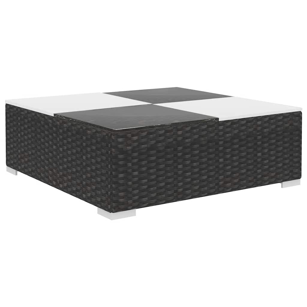 8-tlg. Garten-Lounge-Set mit Auflagen Poly Rattan Schwarz