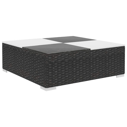 8-tlg. Garten-Lounge-Set mit Auflagen Poly Rattan Schwarz
