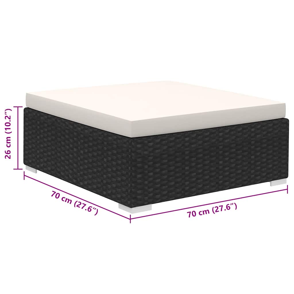 8-tlg. Garten-Lounge-Set mit Auflagen Poly Rattan Schwarz