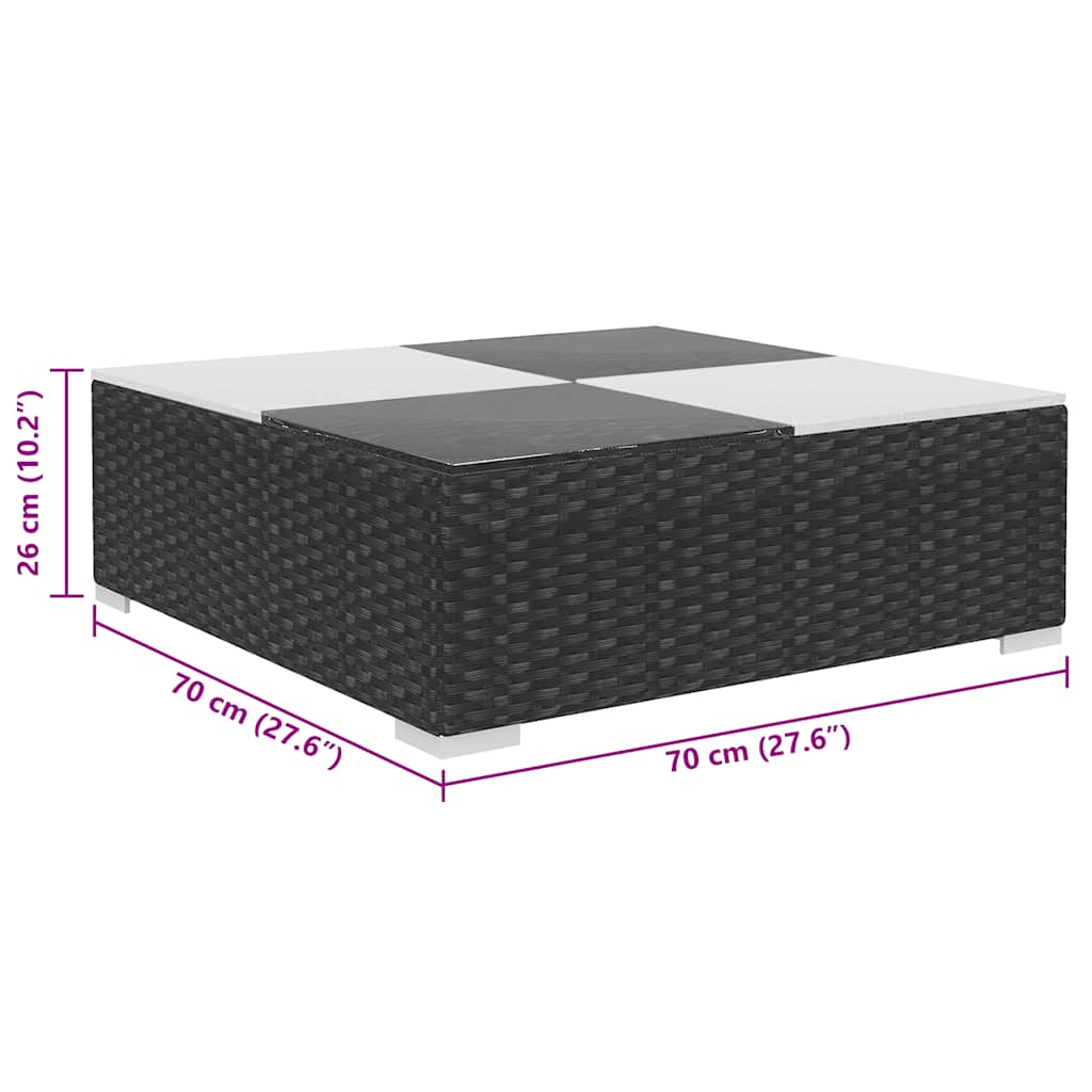 8-tlg. Garten-Lounge-Set mit Auflagen Poly Rattan Schwarz