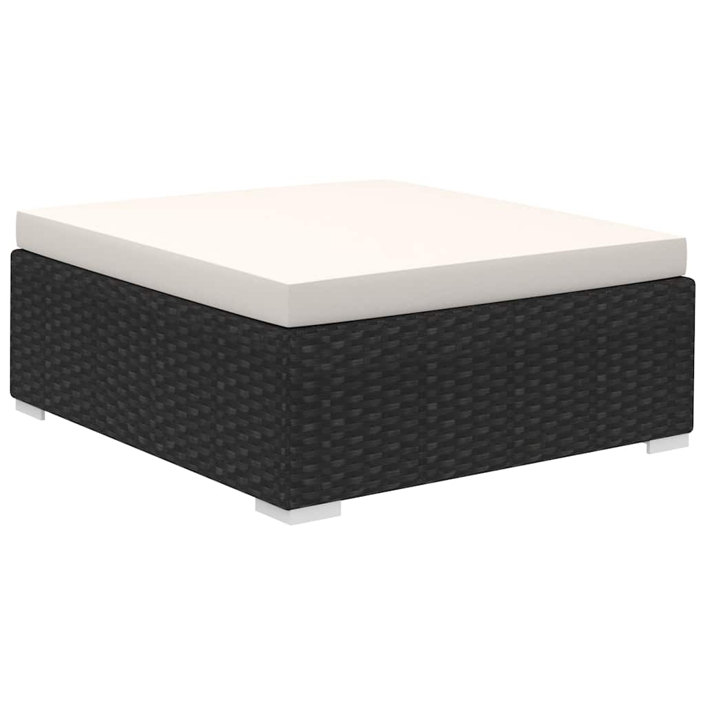 12-tlg. Garten-Lounge-Set mit Auflagen Poly Rattan Schwarz