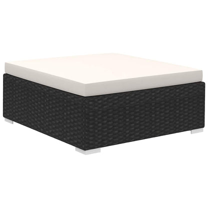 12-tlg. Garten-Lounge-Set mit Auflagen Poly Rattan Schwarz