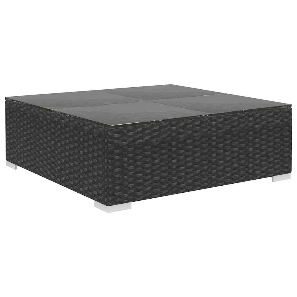 12-tlg. Garten-Lounge-Set mit Auflagen Poly Rattan Schwarz