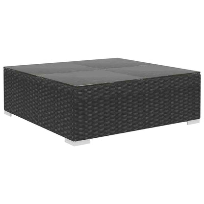 12-tlg. Garten-Lounge-Set mit Auflagen Poly Rattan Schwarz