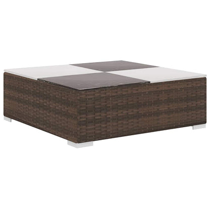 6-tlg. Garten-Lounge-Set mit Auflagen Poly Rattan Braun